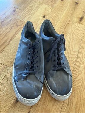 Thursday Men's Casual Leather Sneakers - Charcoal Gray